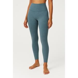 Lululemon Women's 4 Heathered‎ Tidewater Teal Cropped Leggings High Rise Workout